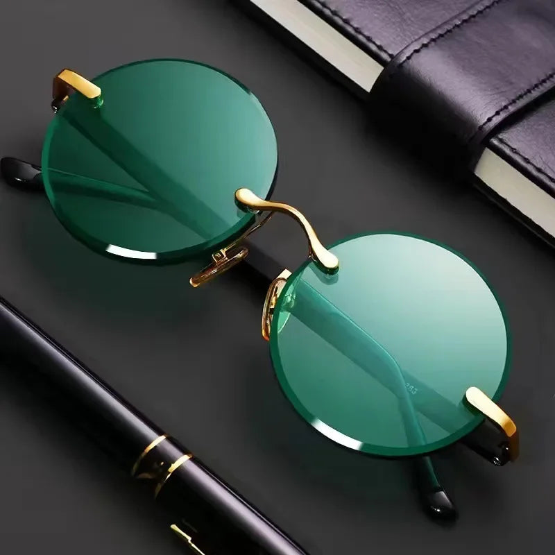 Men's Resin Sunglasses  Frameless UV400 Sunglasses Cool Eye Protection Glasses Summer Decorative Sunglasses