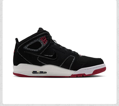 Nike Authentic AIR FLIGHT FALCON 397204‑061, chaussures de basketball mi-hautes pour hommes, noir, blanc, rouge, baskets rétro.