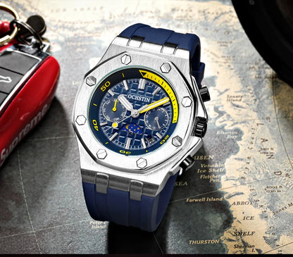 OCHSTIN Automatic Men Watches Luxury Designer Octagon Bezel Mechanical Date Day Night Dial Luminous Male Trendy Sport Wristwatch