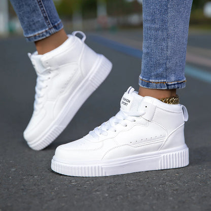 New Style Men’s Casual Leather Shoes, Trendy, Breathable, Versatile Sports White Sneakers, Leather Trendy Shoes