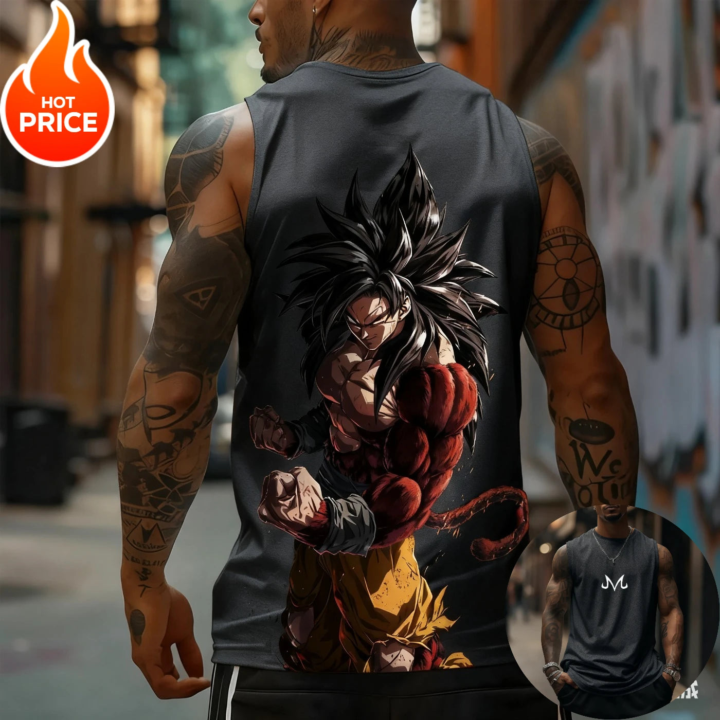 Son Goku Anime Dragon Ball Super Saiyan Harajuku Spring Summer Tank Top Casual Sports Fitness Pure Cotton Sleeveless Shirt Y2K