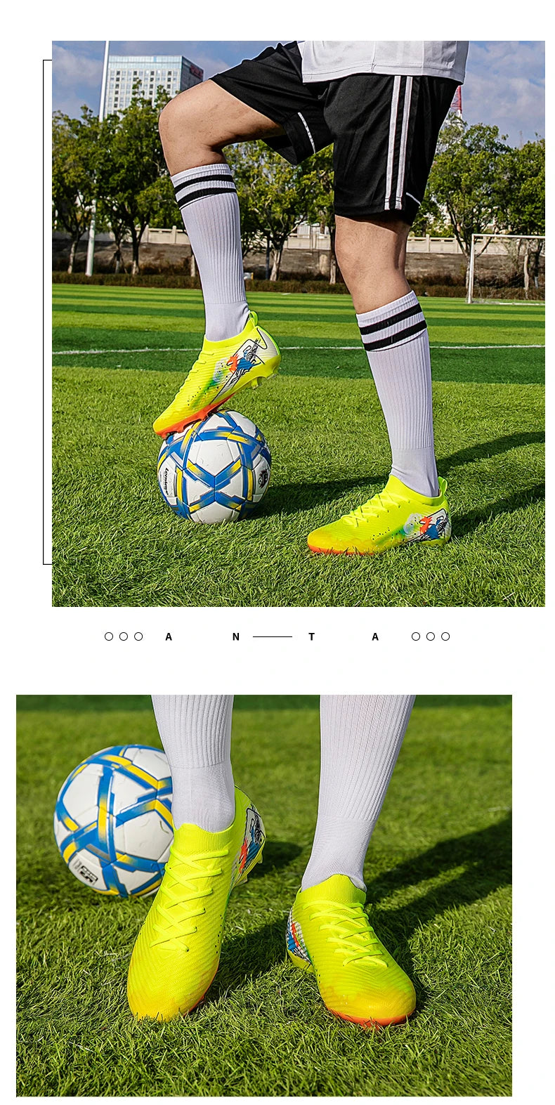 New Men Soccer Shoes FG Non-Slip Long Spikes Football Boots Soccer Cleats Training Shoes Match Ultralight Outdoor Drop Shipping