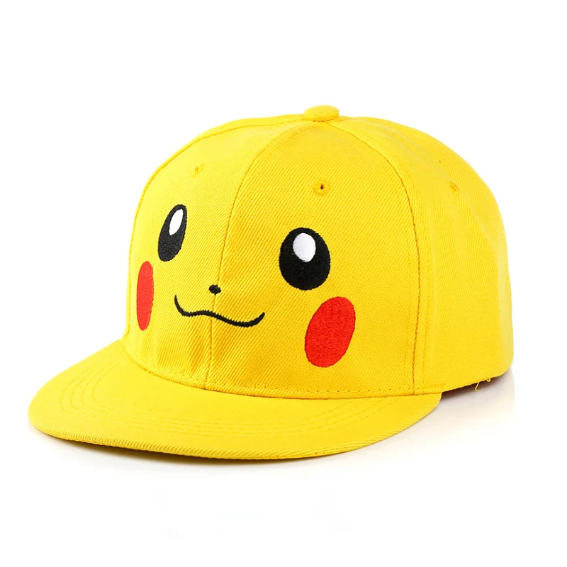 Pokémon-baseballkasket, Pikachu-hat, Pokémon-cosplay-hiphop-kasket til piger, drenge, børn, anime-figurer, legetøj, gave, tegneseriehat