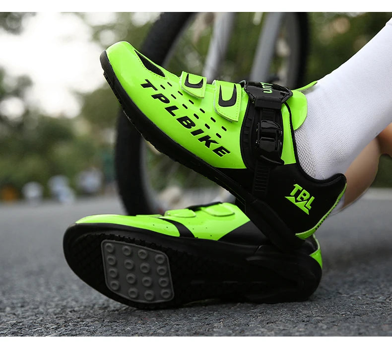 New Men’s and Women’s Bicycle Shoes Outdoor Cycling Shoes with Three Functional Soles Professional Training Shoes