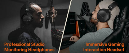 Auriculares con cable circumaurales Talomen TOP W550X con transductores de 50mm, graves profundos, cable desmontable y micrófono integrado – Headset para gaming, DJ, estudio y oficina