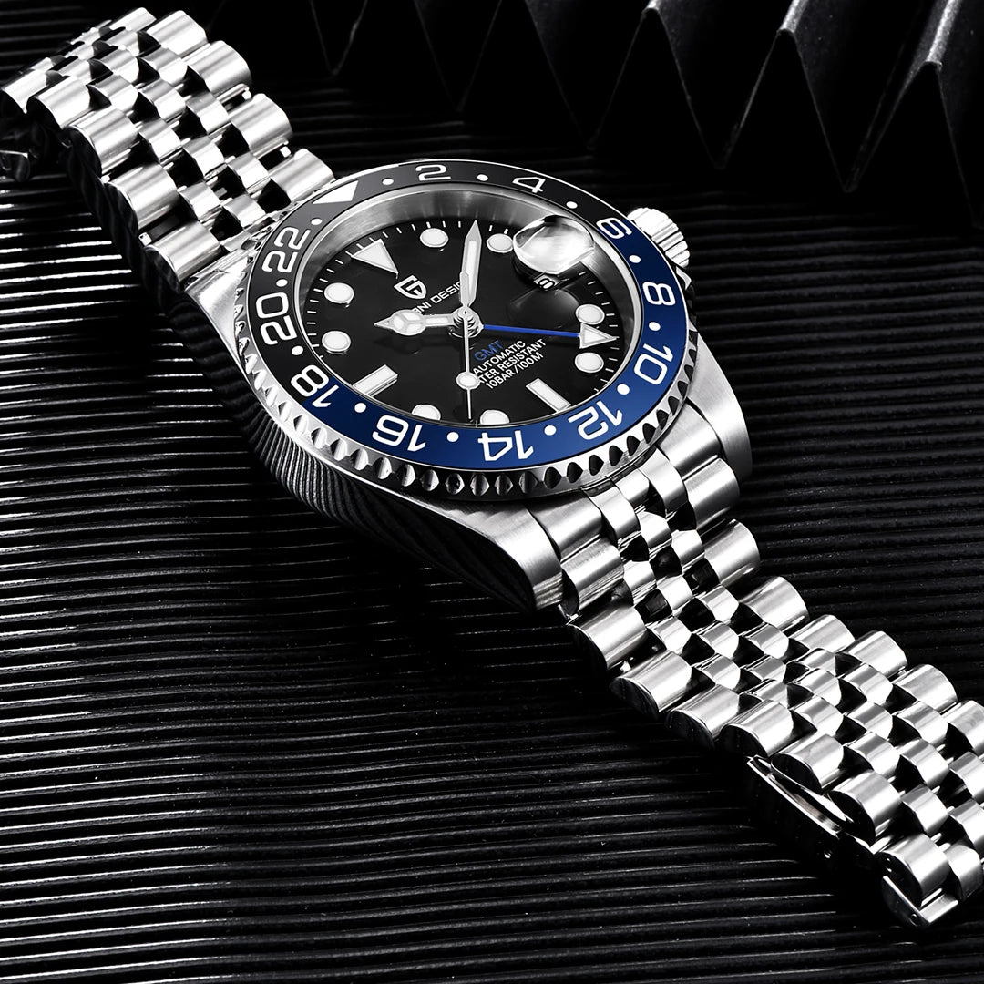 PAGANI DESIGN Men's Automatic Watches Sapphire Glass 40mm Ceramic GMT Mechanical Wristwatch Top Brand Sports Waterproof Men's Watch