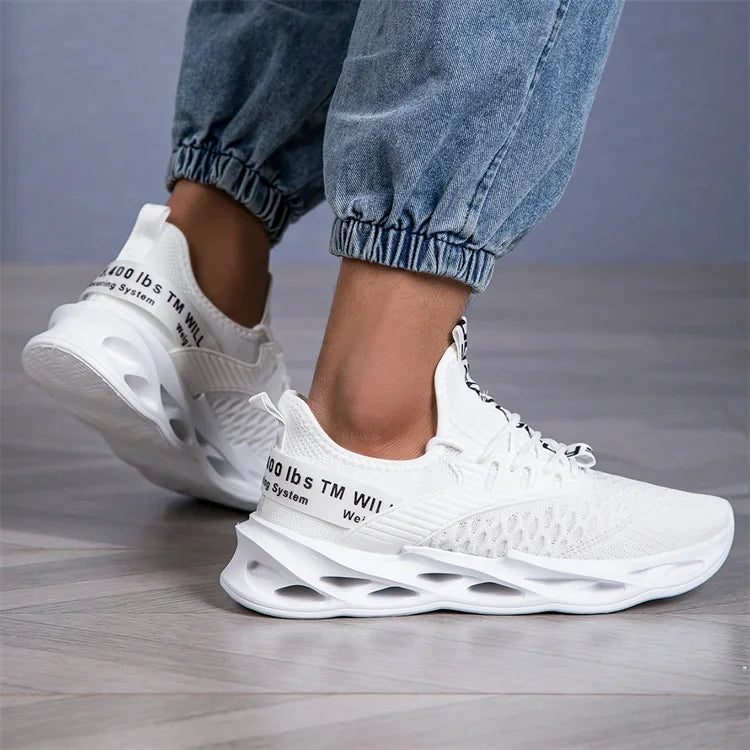 Rosa fritidssneakers för damer och herrar Blade-skor storlek 46 Lätta, andningsbara löparskor för herrar Sportiga sneakers i mesh