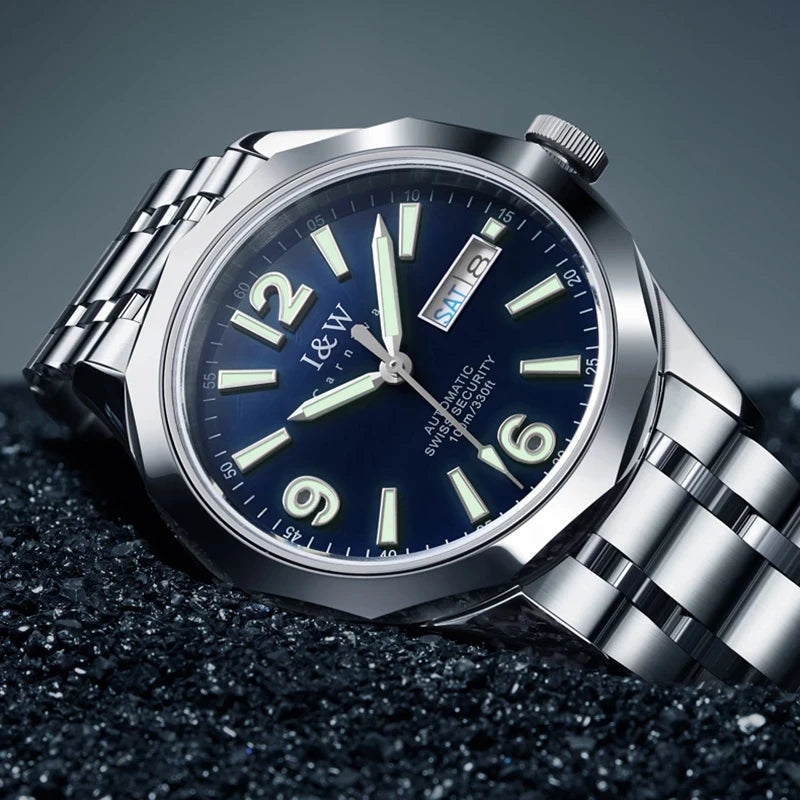 CARNIVAL Herren-Armbanduhr aus Wolfram – mechanische Luxusuhr mit NH36-Automatikwerk, wasserdicht