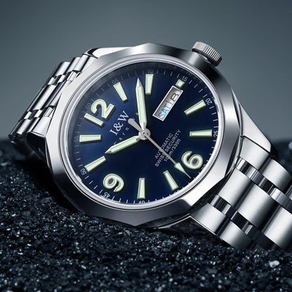 CARNIVAL Herren-Armbanduhr aus Wolfram – mechanische Luxusuhr mit NH36-Automatikwerk, wasserdicht