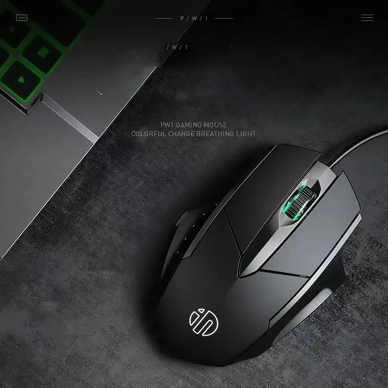 Inphic W1 Wired Gaming Mouse USB Esports Mouse with Adjustable DPI, Programmable Macro Buttons, Silent Click Office & Gaming Mouse