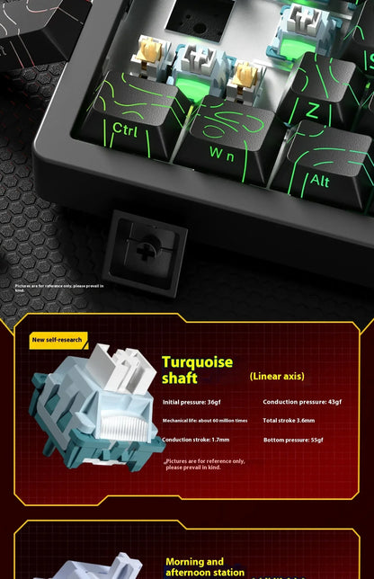 LEOBOG Hi75C Mechanische Tastatur 3Mode/Kabelgebundenes Kit Hot-Swap mit Drehknopf RGB Aluminiumlegierung Gasket Hi75C Tastatur-Kit PC Custom Geschenk