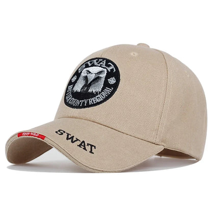 SWAT Eagle Baseball Cap Men's Embroidered Eagle Pattern Adjustable Peaked Caps Outdoor Visor Hat Tactical Hat Military Cap