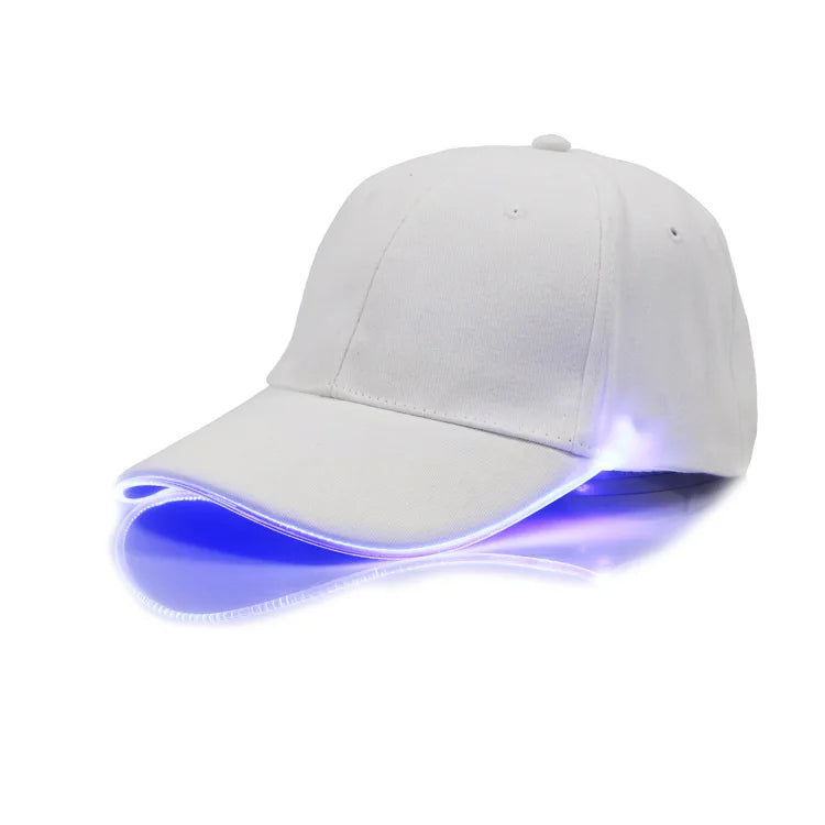 Șapcă cu LED-uri din fibră optică, cu 7 culori luminoase, șapcă de baseball EDC strălucitoare, încărcare USB, șapcă luminoasă, șapcă LED de performanță
