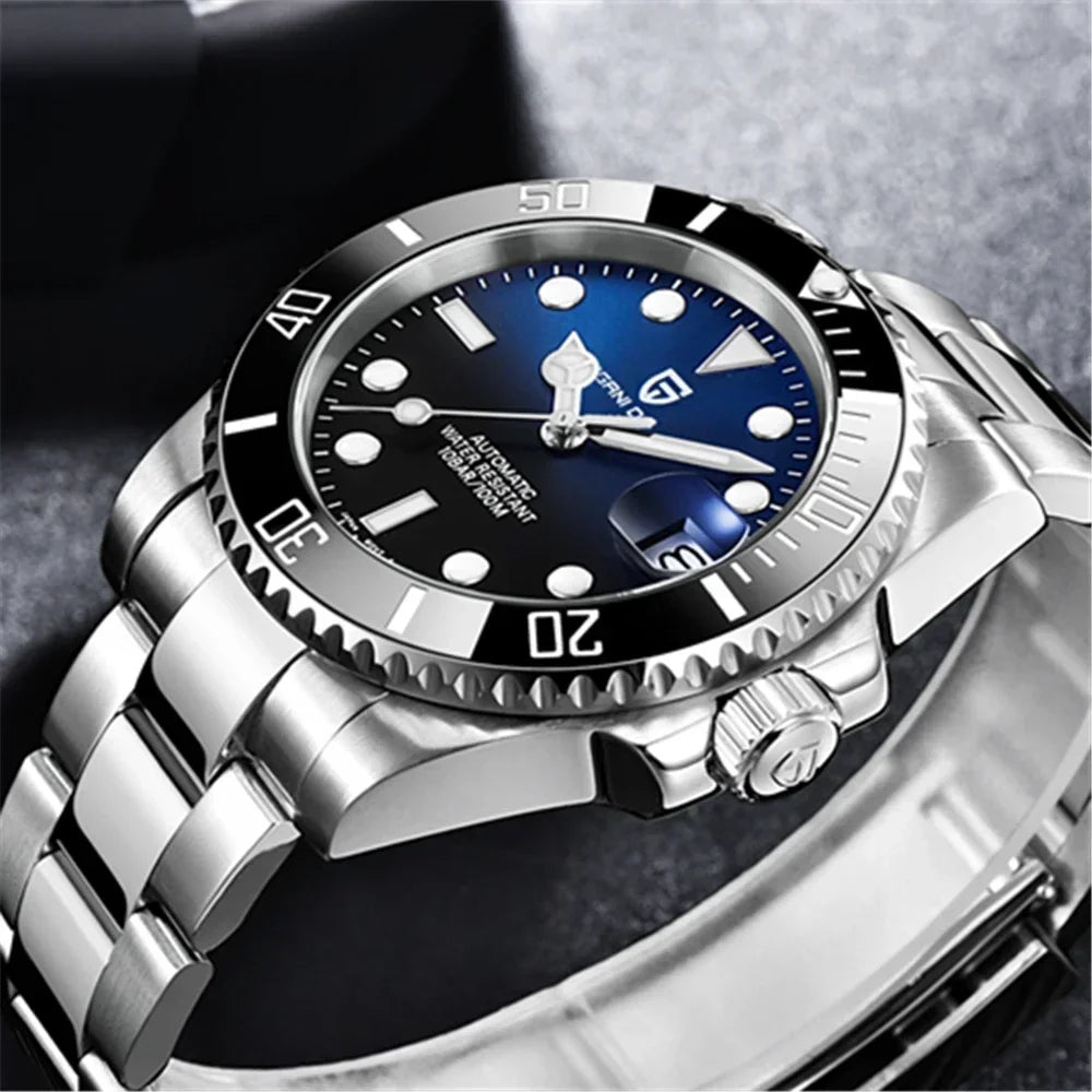 PAGANI DESIGN Men's Automatic Mechanical Watch PD1661 8215 Dive Stainless Steel Waterproof Clock Sapphire Reloj Hombre
