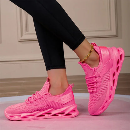 Rosa fritidssneakers för damer och herrar Blade-skor storlek 46 Lätta, andningsbara löparskor för herrar Sportiga sneakers i mesh