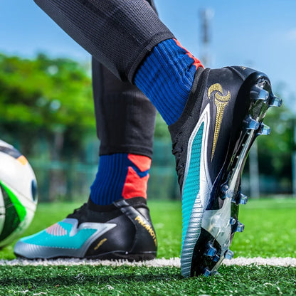 Nouvelles chaussures de football pour hommes, crampons longs antidérapants et respirants pour le sport en extérieur, idéales pour l'entraînement et les matchs, confortables pour adultes