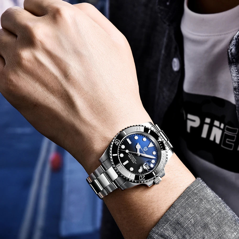 PAGANI DESIGN Men's Automatic Mechanical Watch PD1661 8215 Dive Stainless Steel Waterproof Clock Sapphire Reloj Hombre