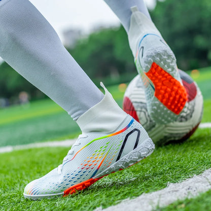 Men’s Outdoor Football Boots Professional Training Soccer Shoes Soccer Cleats Turf Futsal Match Grass Unisex Non-Slip Breathable