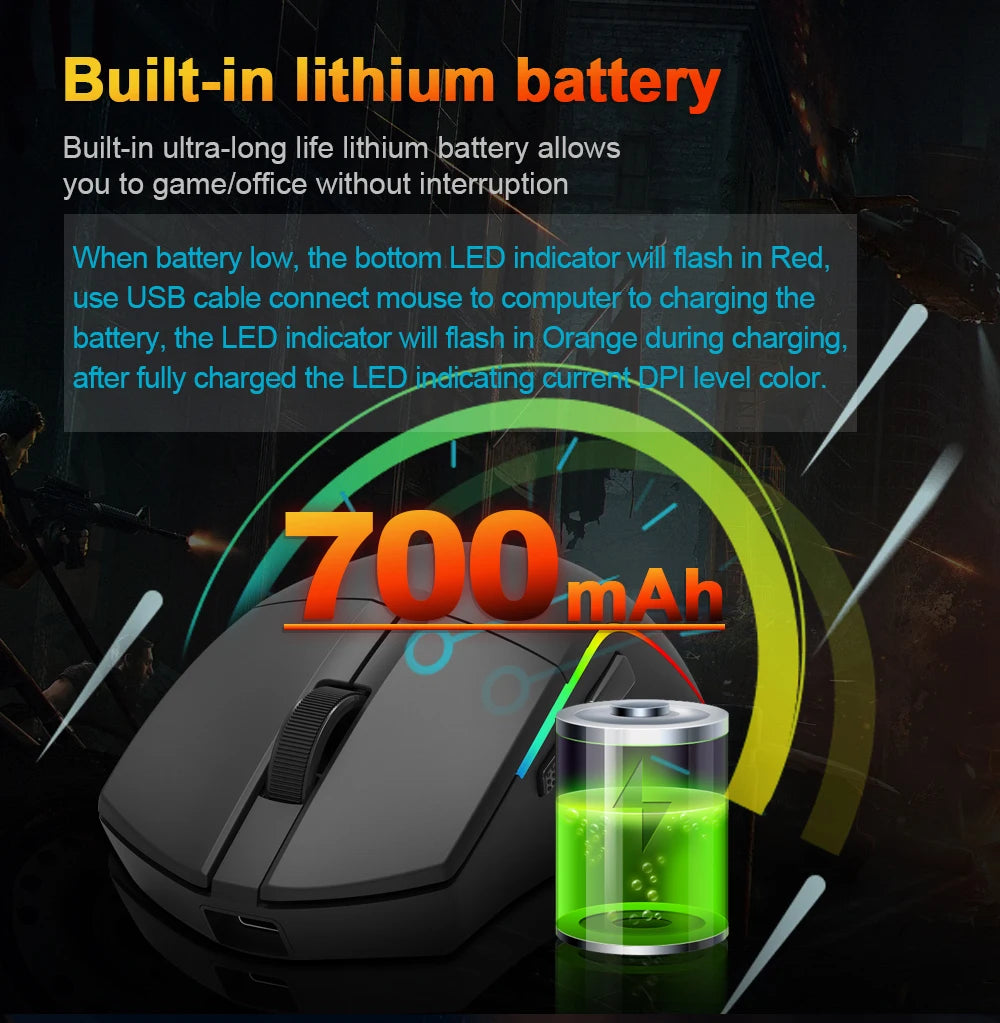 REDRAGON DEICIDE M816 PRO RGB USB mit Bluetooth-Unterstützung, 2.4G kabellose Gaming-Maus, 26000 DPI, 6 Tasten für Gamer, kabelgebundene Computermaus