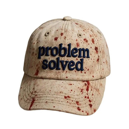 Halloween-tema broderi – problemet løst: Blodig hat, gyser-baseballkasket, velegnet til Halloween-fest, cosplay-rekvisitter og gaver