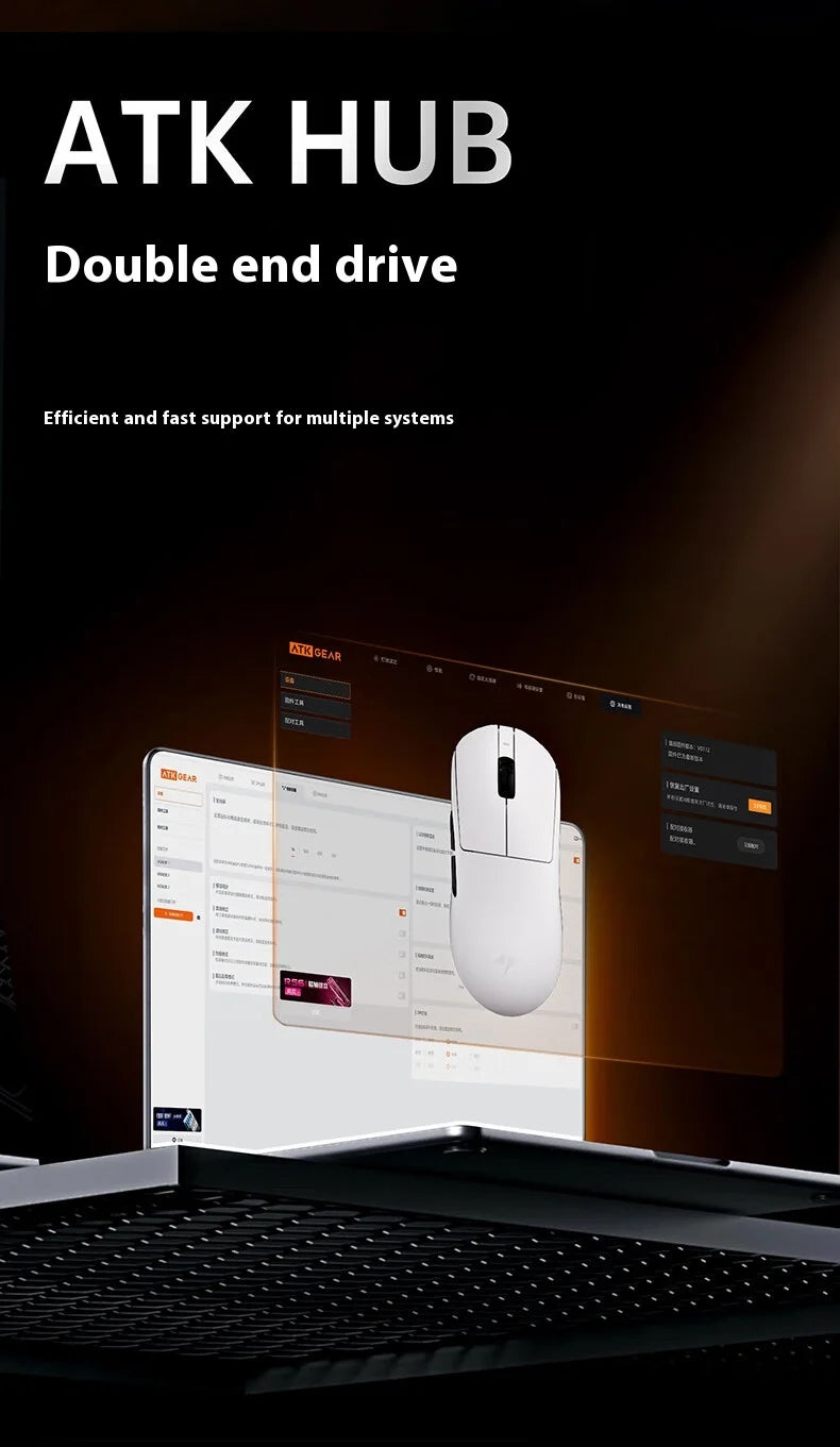 Mouse Gaming Wireless ATK A9 Plus A9/A9 SE/A9 Pro Tri-Mode 8K, Leggero, A9 Ultimate per E-sport e PC, Regalo Personalizzato
