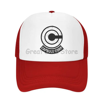 Capsule Corp Κασκέτα μπέιζμπολ με πλέγμα Unisex Καπέλο Trucker Hip-Hop Καπέλο Anime DBZ Dad Hat Ρυθμιζόμενο καπέλο αγώνων Καλοκαιρινά καπέλα Trucker Snapback