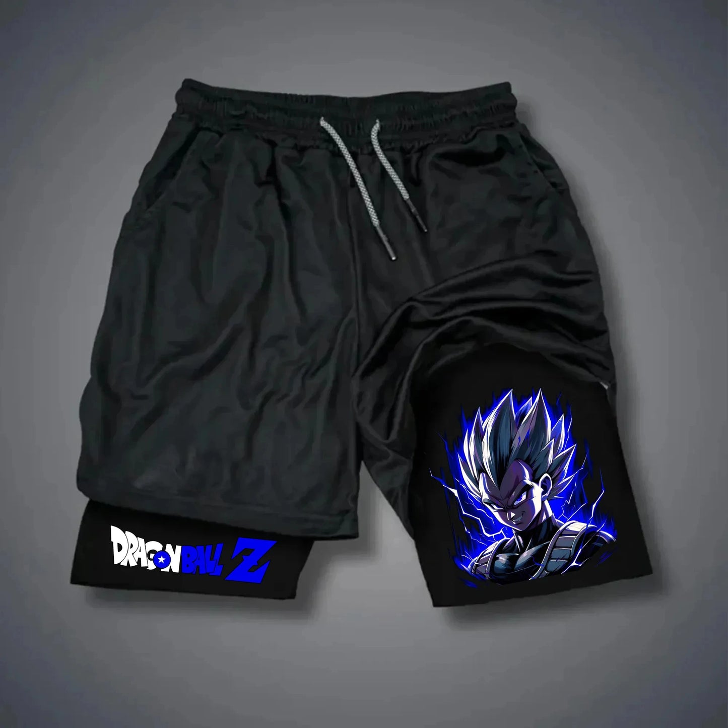 Dragon Ball Japanese Animation Peripheral Double-layer Shorts 2025 Men's Trend Breathable Loose Sports Five-point Pants