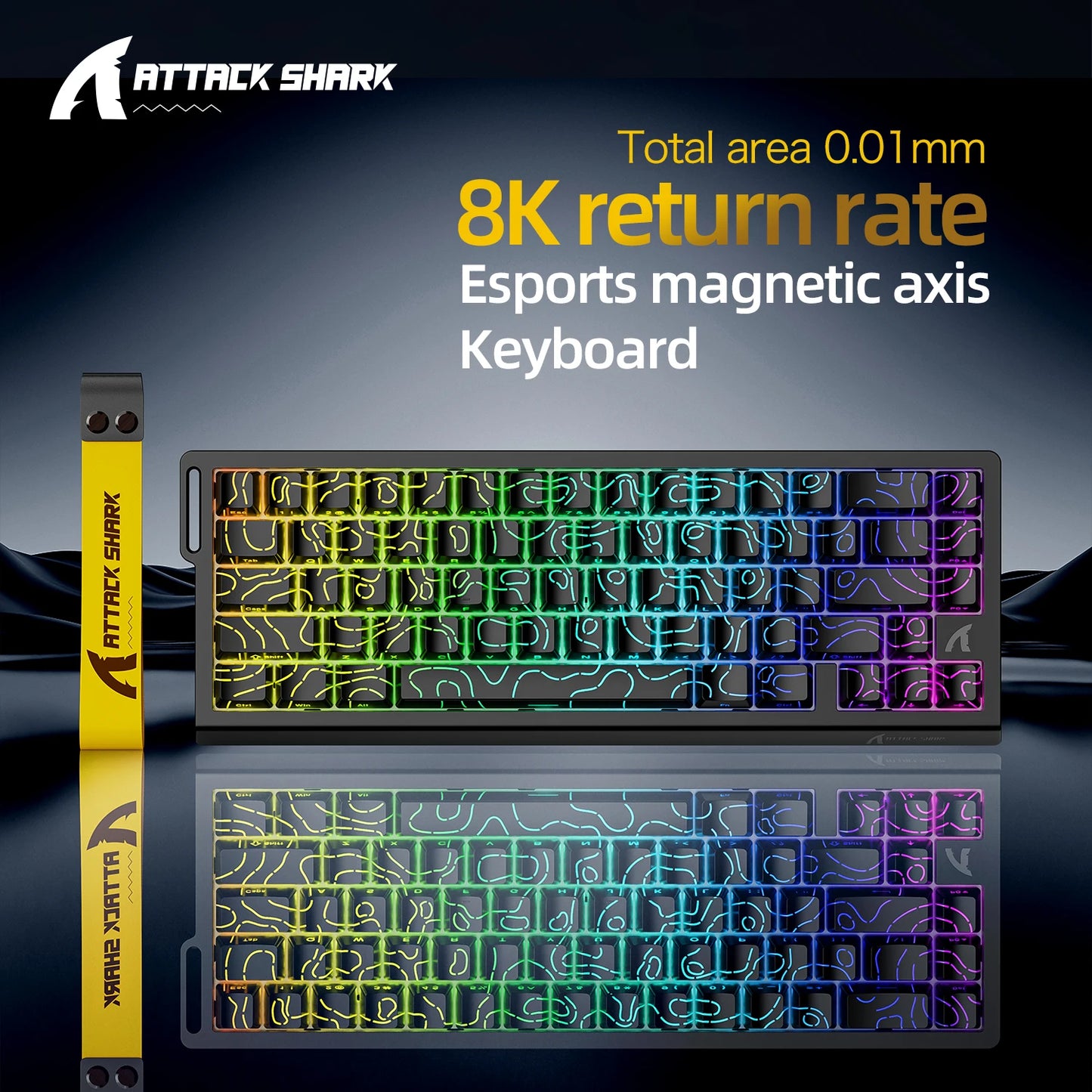 ATTACK SHARK X68HE X68Pro He Magnetische mechanische Tastatur für Pro-Gaming 0.01mm Rapid Trigger 8000Hz SOCD/Rs 0.125ms 128K Rate