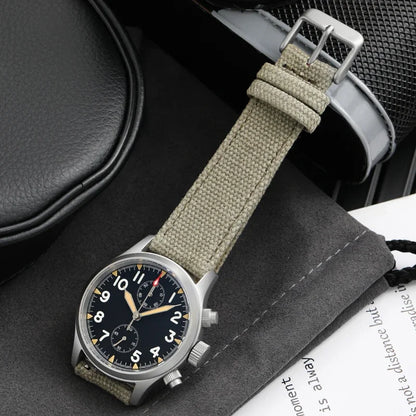 Reloj cronógrafo de cuarzo Militado VK61 VK67, 39 mm, caja de acero inoxidable 316L, 3 esferas, resistente al agua 100M, reloj militar multifunción