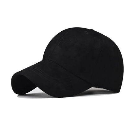 Casquette de baseball en daim en gros, automne-hiver, pour hommes et femmes, casquette unie d'hiver, style urbain, unisexe, ajustable, décontractée, unie, Gorra Caps