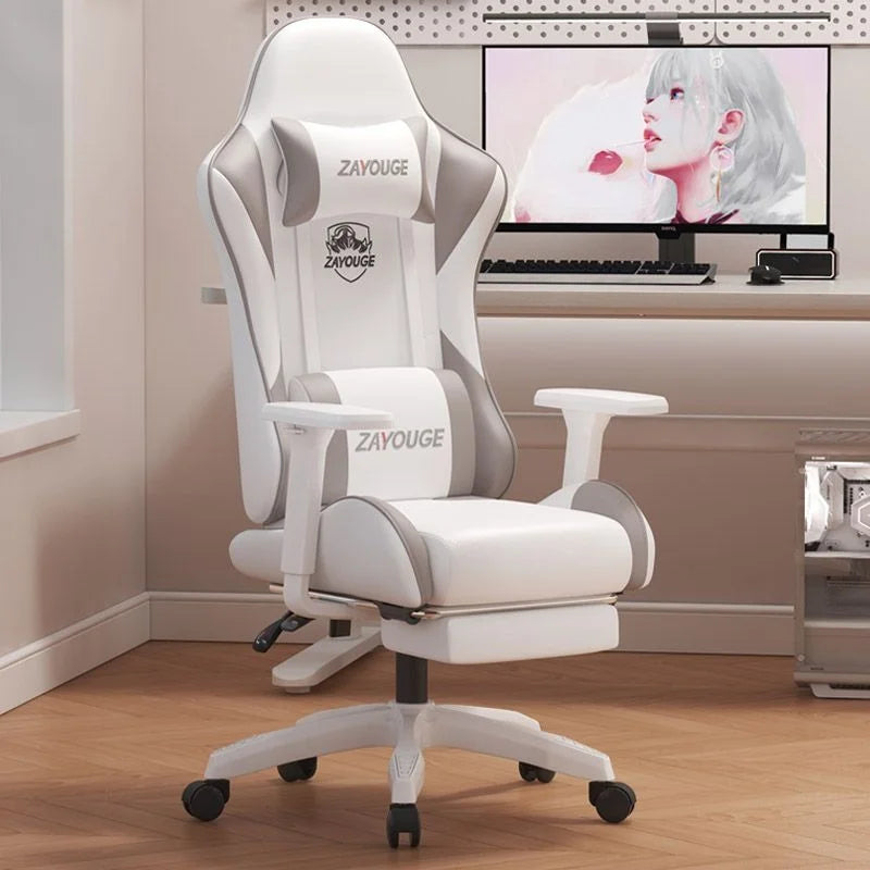AOLIVIYA Gaming-Bürostuhl mit Liegefunktion, drehbar, höhenverstellbar, mit Rückenlehne und Fußstütze, für Zuhause, Computer, Internetcafé und E-Sports