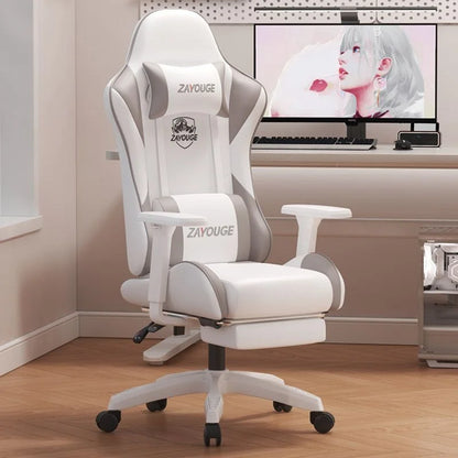 AOLIVIYA Gaming-Bürostuhl mit Liegefunktion, drehbar, höhenverstellbar, mit Rückenlehne und Fußstütze, für Zuhause, Computer, Internetcafé und E-Sports