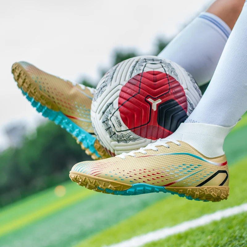 Men’s Outdoor Football Boots Professional Training Soccer Shoes Soccer Cleats Turf Futsal Match Grass Unisex Non-Slip Breathable