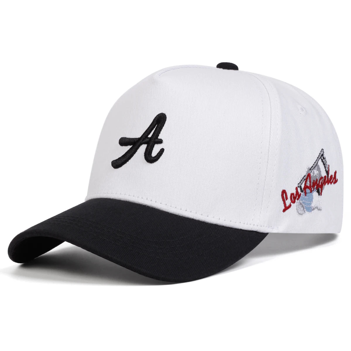 Unisex „A Letter Side Los Angeles“ siuvinėtos beisbolo kepurės, pavasario ir rudens lauko reguliuojamos kasdieninės kepurės, apsauginės nuo saulės kepurės, sportinės kepurės