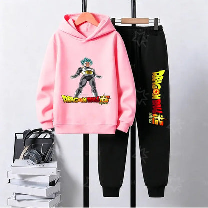 Produit gaming premium Fraquane Dragon Ball Super Son Goku Printed Hooded Sweatshirt Suit Casual Loose Anime Streetwear Hoodie Pants 2 Piece Set for Men Boys