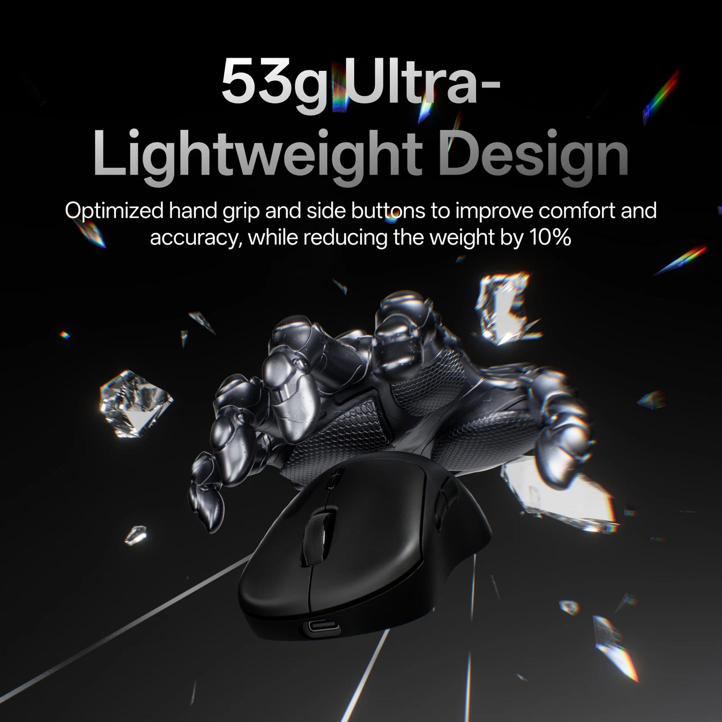 Rapoo VT3 /VT3 MAX Wireless Gaming Mouse True 8K Wireless Polling Rate 53g Lightweight Up to 750Hr Battery Life Macro Enabled