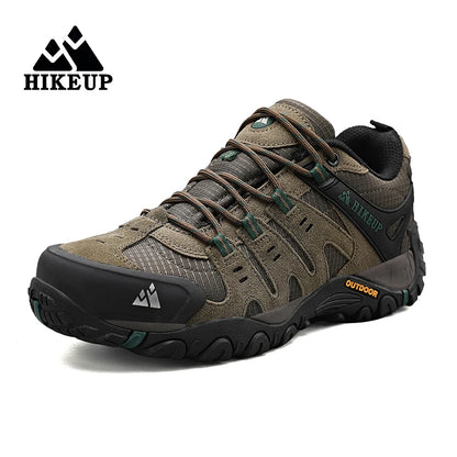 HIKEUP Herre-vandresko i ruskind, udendørssko, slidstærke herresko til trekking, vandring, jagt og taktiske sneakers