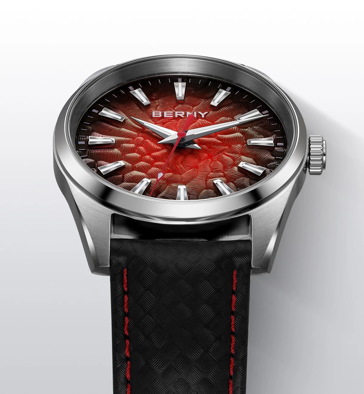 Montre pour homme BERNY – Montre à quartz élégante et classique, étanche à 10 ATM, dotée d'un verre saphir et d'aiguilles luminescentes, idéale pour une tenue habillée ou professionnelle, avec bracelet en cuir.