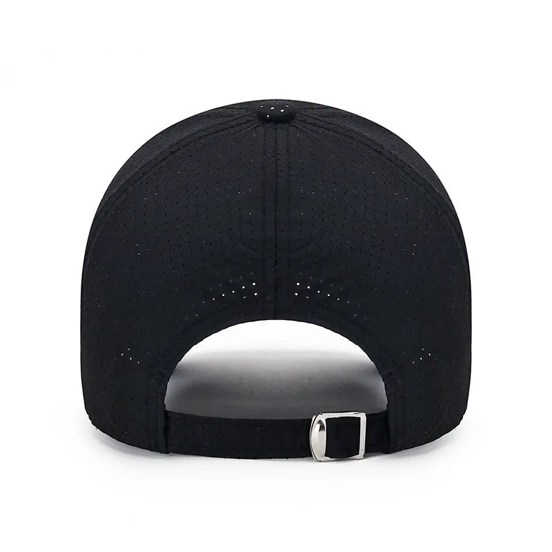Gorra de béisbol de secado rápido y ultratranspirable: ligera y ajustable, con visera de pico a la última; perfecta para deportes al aire libre