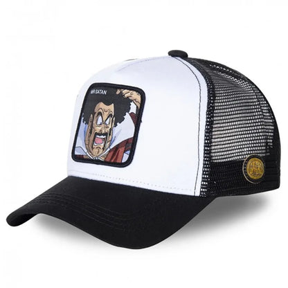 Dragon Ball Son Goku-Kappe, Sommer-Reisekappe mit Schirm, Herren-Kappe mit Stickerei, im Hip-Hop-Stil, Sonnenvisier, verstellbare Trucker-Kappe aus Netzstoff