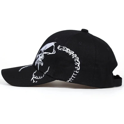 Unisex Skeleton Embroidery Baseball Caps Outdoor Adjustable Spring and Autumn Casual Sunscreen Hat