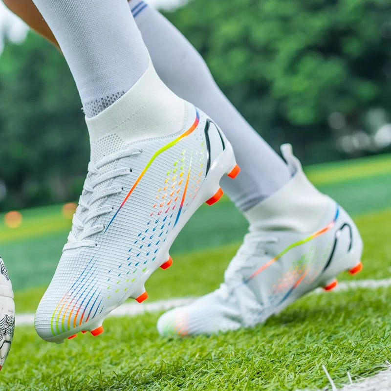 Men’s Outdoor Football Boots Professional Training Soccer Shoes Soccer Cleats Turf Futsal Match Grass Unisex Non-Slip Breathable