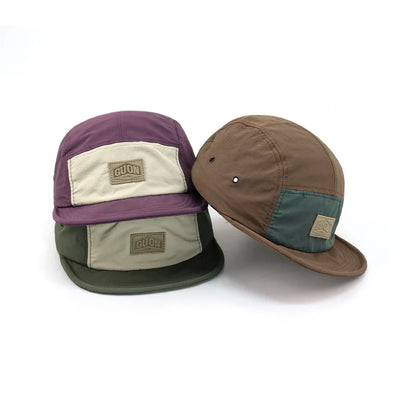 Zomerse, dunne, ademende en sneldrogende baseballpet voor mannen en vrouwen, voor outdooravonturen en bescherming tegen de zon, met korte klep en 5 flappen, geschikt voor wandeltochten