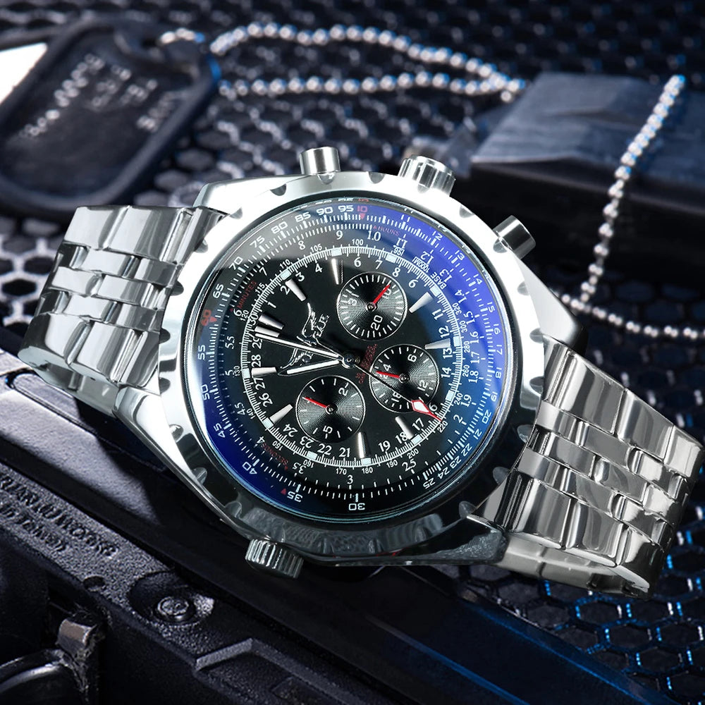 JARAGAR 212 Mechanische Automatikuhr für Herren, Business-Mode, Luxus, Wochenkalender, Herrenuhr, Premium-Geschenk, Reloj Hombre