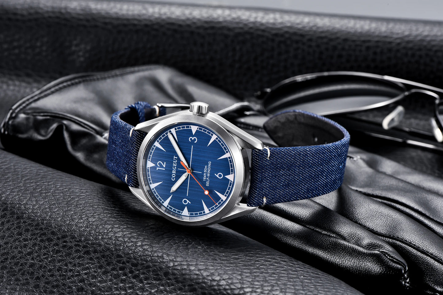 CORGEUT NH35/MIYOTA 8215 Watches Man Cattle Belt Automatic Mechanical Sapphire Glass Watches Fashion Casual Sports Watches