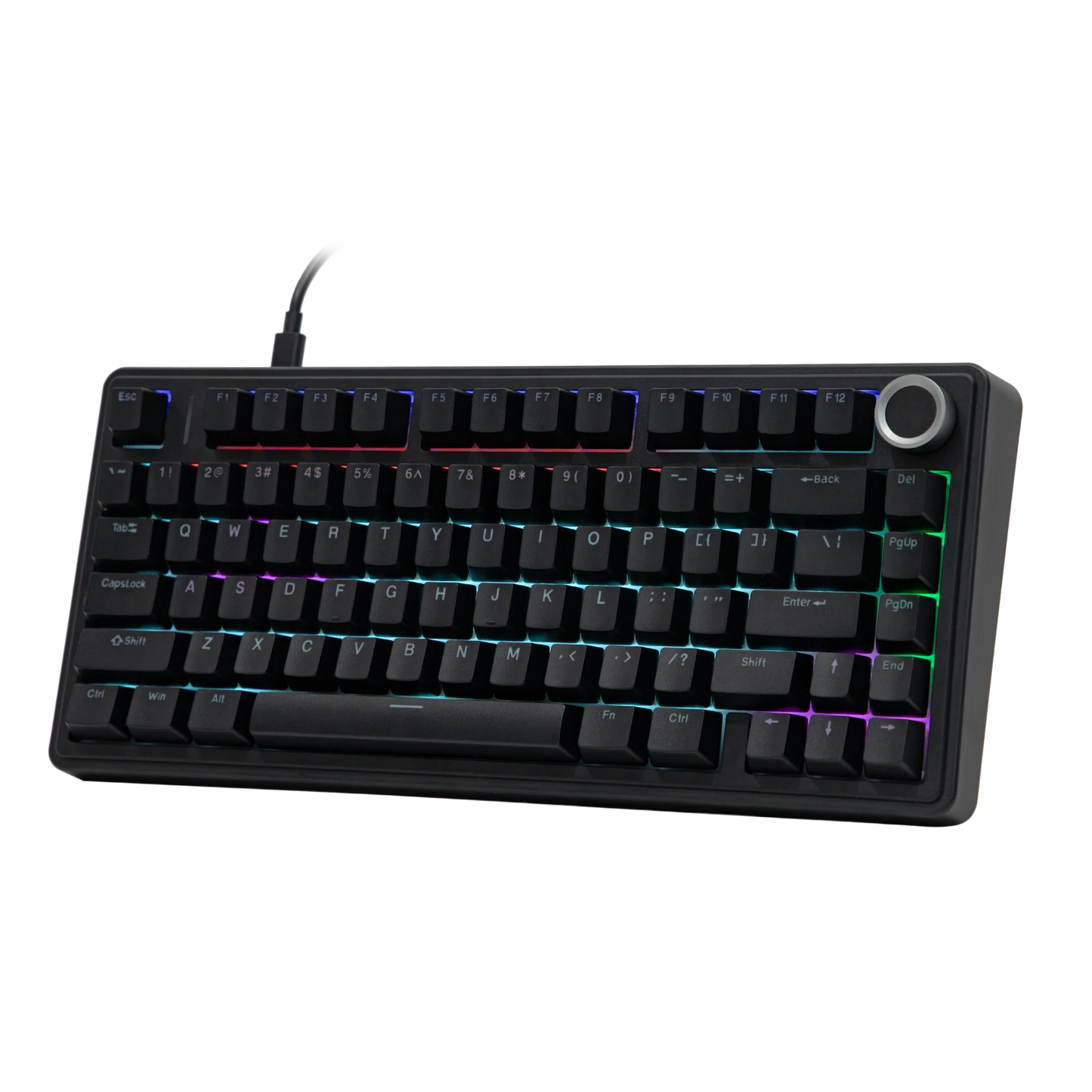 Tastiera meccanica EPOMAKER x AULA F75 solo cablata 75% layout ANSI US con gasket, hot-swap e manopola per Mac/WIN/Android
