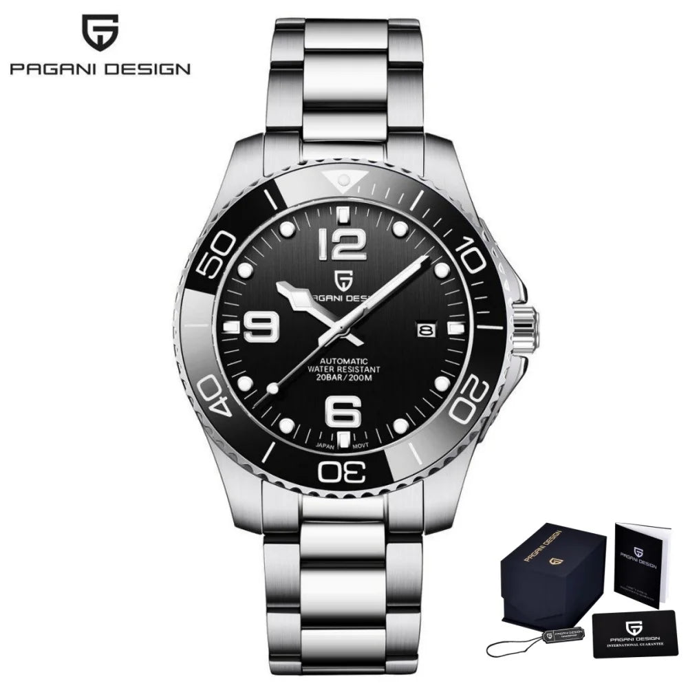 PAGANI DESIGN Men's Luxury Mechanical Watch Japan MIYOTA 8215 Automatic Movt Wristwatch 200m Waterproof Reloj Hombre PD-1702