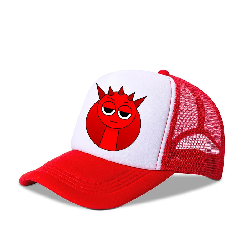 Sprunkis drenge- og pigebørn, tegneserie-baseballkasketter, hiphop-hatter til børn, åndbare mesh-hatte, søde anime-solhatte, solskærmkasketter, fødselsdagsgaver
