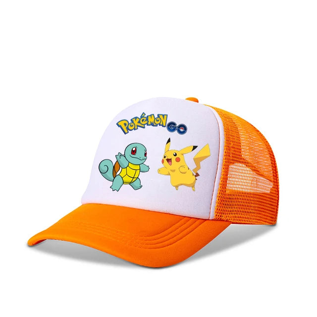 New Anime Pokemon Pikachu Baseball Caps Kid's Summer Mesh Hats Charmander Venusaur Mewtwo Hip Hop Hat Sports Snapback Cap Toys