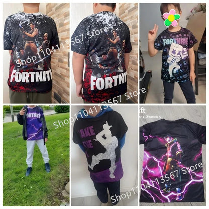 T-shirt Battle Royale Fortnite Victory per bambini, top per bambine e bambini, abbigliamento Harajuku, magliette 3D per bambini, 2025 NUOVO DESIGN